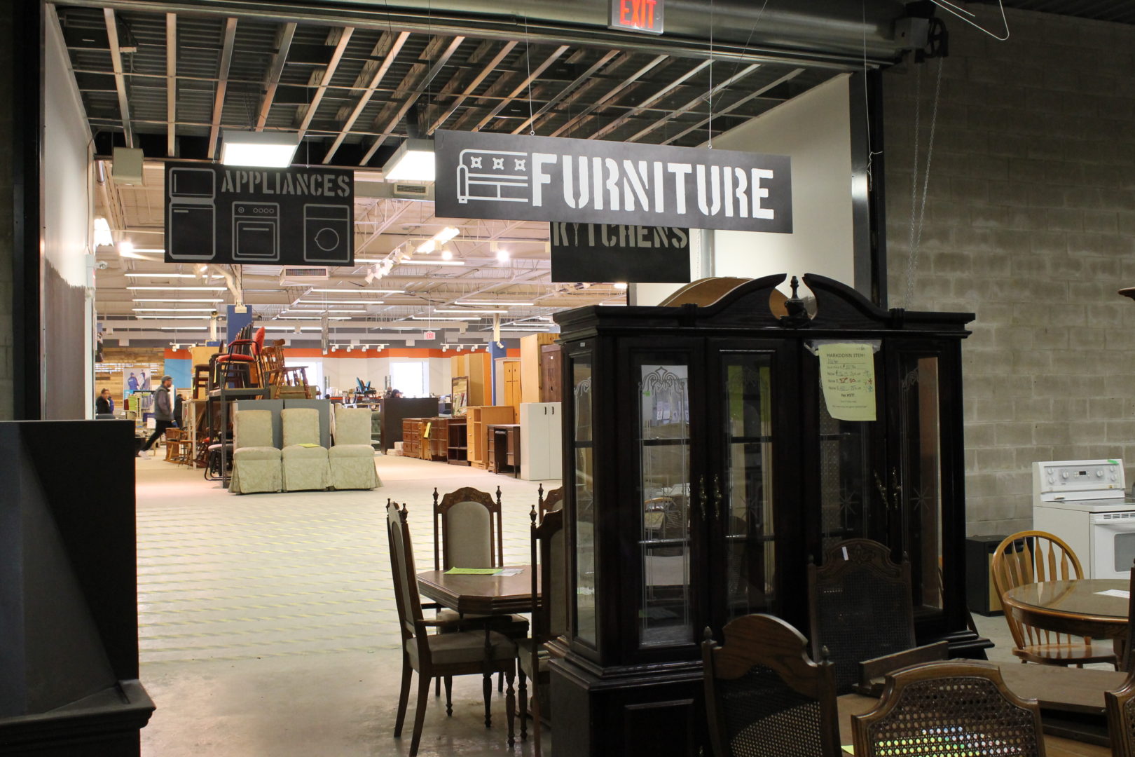 Furniture in a Habitat ReStore.