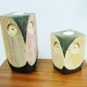 You'll find many unique pieces like these hand-crafted candle holders made in our ReVive Centre.