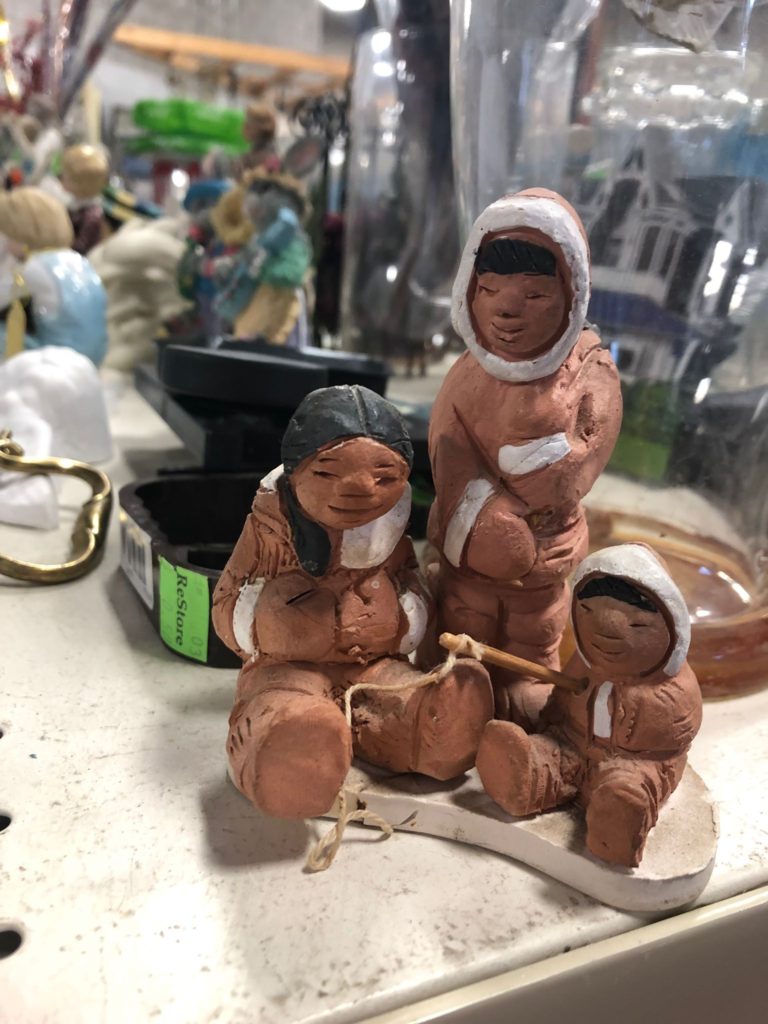 Figurine of Inuit peoples, found in our Burlington ReStore. 