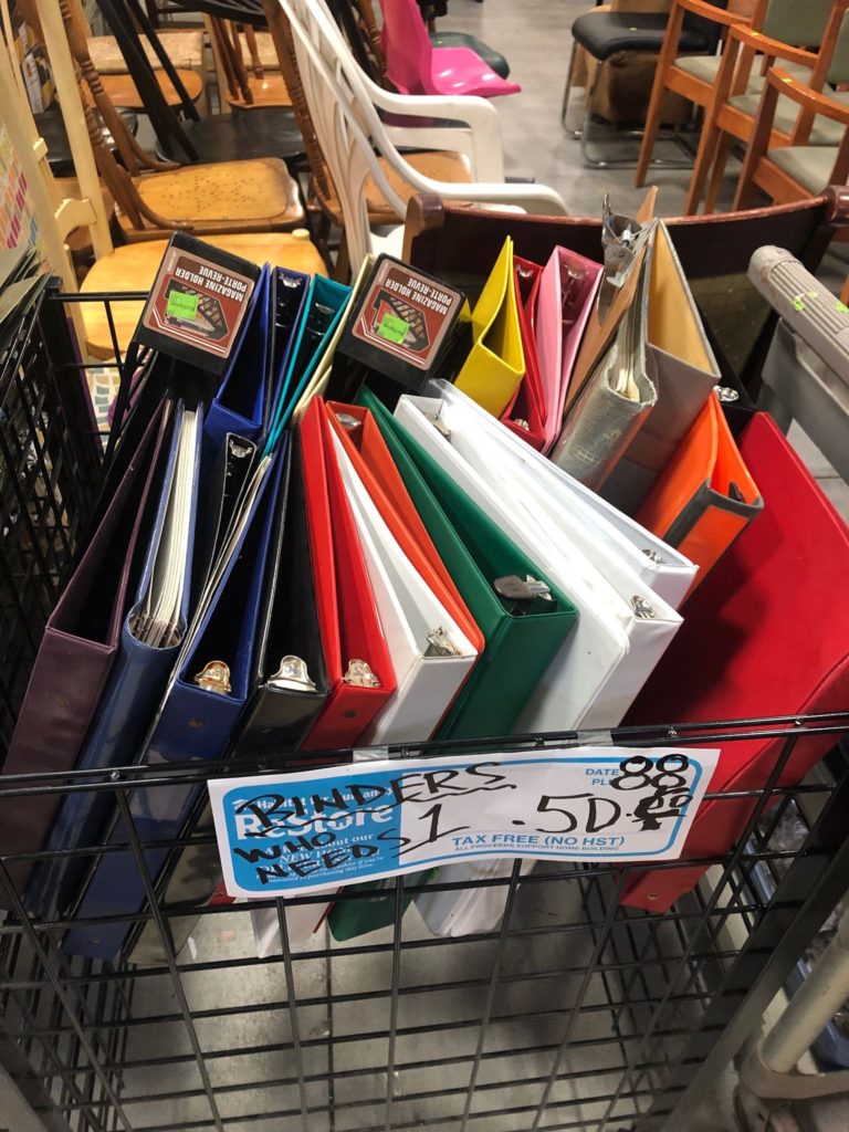 Back to school supplies for sale in our ReStores.