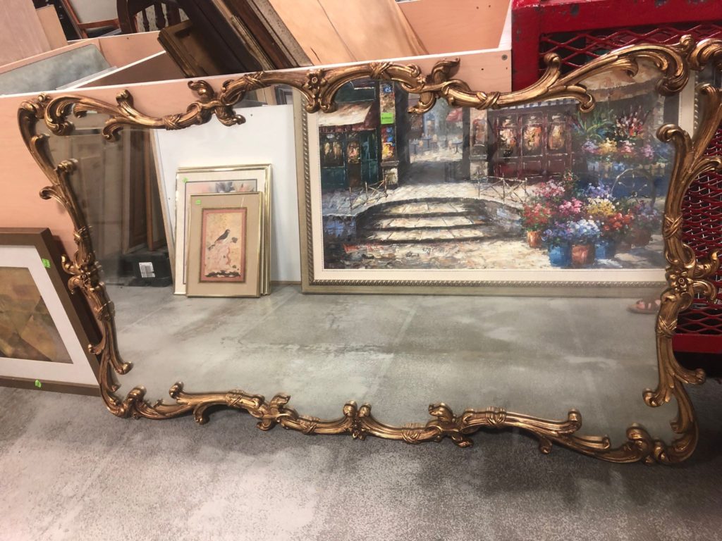 Decorative over sized mirror from the ReStore