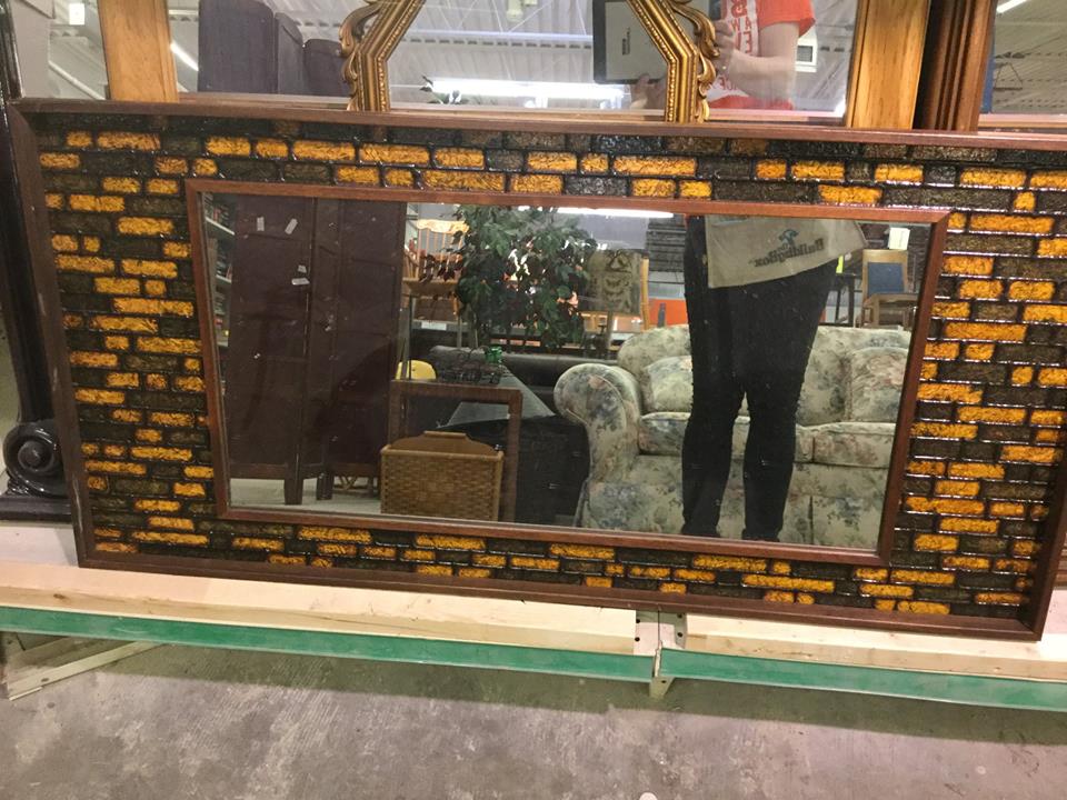 Decorative over sized mirror from the ReStore