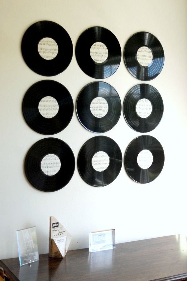 Pinterest record wall art project 