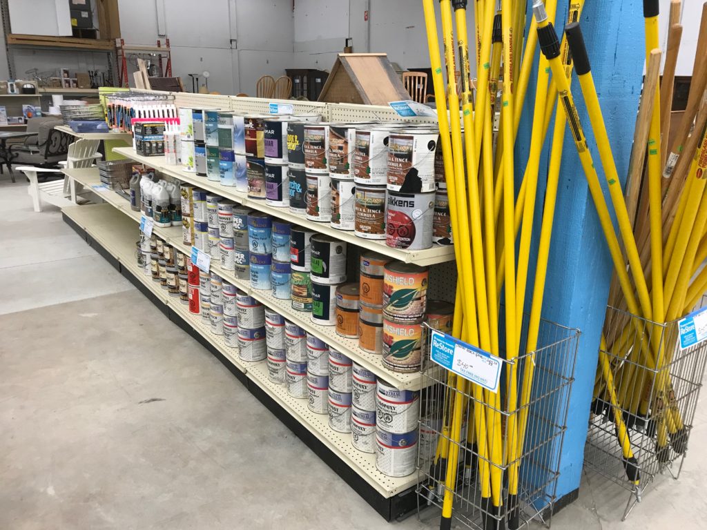 Paint cans for sale in our Milton ReStore