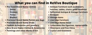What you can find in ReVive Boutique