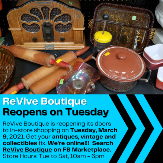 ReVive Boutique reopened recently, and vintage and collectibles buyers can get their fill at this store